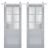 Sturdy Double Barn Door | Veregio 7339 Oliva with Frosted Glass | Silver 13FT Rail Hangers Heavy Set | Solid Panel Interior Doors Matte Grey