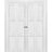 Sliding Closet Double Bi-fold Doors | Lucia 2661 White Silk | Sturdy Tracks Moldings Trims Hardware Set | Wood Solid Bedroom Wardrobe Doors  White