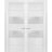Solid French Double Doors 2 lites | Lucia 4010 White Silk with Frosted Glass | Wood Solid Panel Frame Trims | Closet Bedroom Sturdy Doors  White