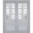 Interior Solid French Double Doors | Veregio 7339 Antracite with Frosted Glass | Wood Solid Panel Frame Trims | Closet Bedroom Sturdy Doors  Matte Grey