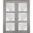 Solid French Double Doors | Lucia 2552 Matte Black with Frosted Glass | Wood Solid Panel Frame Trims | Closet Bedroom Sturdy Doors  Ginger Ash