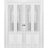 Sliding Closet Double Bi-fold Doors | Felicia 3309 White Silk with Frosted Glass | Sturdy Tracks Moldings Trims Hardware Set | Wood Solid Bedroom Wardrobe Doors  White