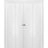 Sliding Closet Double Bi-fold Doors | Planum 0010 Matte Black | Sturdy Tracks Moldings Trims Hardware Set | Wood Solid Bedroom Wardrobe Doors  White