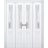 Sliding Closet Double Bi-fold Doors | Veregio 7339 Oliva with Frosted Glass | Sturdy Tracks Moldings Trims Hardware Set | Wood Solid Bedroom Wardrobe Doors  White