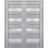 Interior Solid French Double Doors | Veregio 7455 Antracite with Frosted Glass | Wood Solid Panel Frame Trims | Closet Bedroom Sturdy Doors  Matte Grey