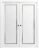 Modern Double Pocket Doors | Planum 0888 Painted White with Frosted Glass | Kit Trims Rail Hardware | Solid Wood Interior Bedroom Sliding Closet Sturdy Door-36" x 80" (2* 18x80) Painted White