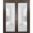 Sliding French Double Pocket Doors | Planum 2102 Chocolate Ash with Frosted Glass | Kit Trims Rail Hardware | Solid Wood Interior Bedroom Sturdy Doors Chocolate Ash