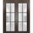Sliding Double Pocket Door Frosted Tempered Glass | Planum 2122 Black Matte with Frosted Glass and Aluminum Strips | Kit Trims Rail Hardware | Solid Wood Interior Bedroom Bathroom Closet Sturdy Doors Chocolate Ash