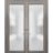 Sliding French Double Pocket Doors | Planum 2102 Chocolate Ash with Frosted Glass | Kit Trims Rail Hardware | Solid Wood Interior Bedroom Sturdy Doors Ginger Ash