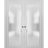 Sliding French Double Pocket Doors | Planum 2102 Chocolate Ash with Frosted Glass | Kit Trims Rail Hardware | Solid Wood Interior Bedroom Sturdy Doors White
