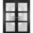 Sliding French Double Pocket Doors | Lucia 2552 Ginger Ash with Frosted Glass | Kit Trims Rail Hardware | Solid Wood Interior Bedroom Sturdy Doors Black Matte
