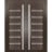 Sliding French Double Pocket Doors | Quadro 4088 Nebraska Grey with Frosted Glass | Kit Trims Rail Hardware | Solid Wood Interior Bedroom Sturdy Doors Chocolate Ash