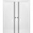 Sliding Double Pocket Door with Frames | Planum 0016 White Silk and Aluminum Strips | Kit Trims Rail Hardware | Solid Wood Interior Bedroom Bathroom Closet Sturdy Doors White