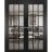 Sliding French Double Pocket Doors 12 lites | Felicia 3355 White Matte with Clear Glass | Kit Trims Rail Hardware | Solid Wood Interior Bedroom Sturdy Doors -72" x 80" (2* 36x80) Black Matte
