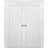 French Double Pocket Doors | Quadro 4111 Ginger Ash | Kit Trims Rail Hardware | Solid Wood Interior Pantry Kitchen Bedroom Sliding Closet Sturdy Door White