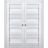 Sliding French Double Pocket Doors | Veregio 7455 Antracite with Frosted Glass | Kit Trims Rail Hardware | Solid Wood Interior Bedroom Sturdy Doors White