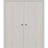 Sliding French Double Pocket Doors 36 x 80 inches | BASIC 3001 Antique Oak | Kit Rail Hardware | Solid Wood Interior Bedroom Modern Doors Ash Franko