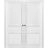 French Double Pocket Doors | Lucia 31 White Silk | Kit Trims Rail Hardware | Solid Wood Interior Pantry Kitchen Bedroom Sliding Closet Sturdy Door White