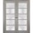 Sliding French Double Pocket Doors | Quadro 4002 Ginger Ash with Frosted Glass | Kit Trims Rail Hardware | Solid Wood Interior Bedroom Sturdy Doors Ginger Ash