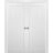 French Double Pocket Doors | Quadro 4115 White Silk | Kit Trims Rail Hardware | Solid Wood Interior Pantry Kitchen Bedroom Sliding Closet Sturdy Door White