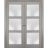 Sliding French Double Pocket Doors | Lucia 2552 Ginger Ash with Frosted Glass | Kit Trims Rail Hardware | Solid Wood Interior Bedroom Sturdy Doors Ginger Ash