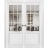 Sliding French Double Pocket Doors | Felicia 3599 White Silk with Clear Glass | Kit Trims Rail Hardware | Solid Wood Interior Bedroom Sturdy Doors-48" x 80" (2* 24x80) White
