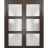 Sliding French Double Pocket Doors | Lucia 2552 Ginger Ash with Frosted Glass | Kit Trims Rail Hardware | Solid Wood Interior Bedroom Sturdy Doors Chocolate Ash
