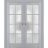 Sliding French Double Pocket Doors | Veregio 7412 Antracite with Frosted Glass | Kit Trims Rail Hardware | Solid Wood Interior Bedroom Sturdy Doors Matte Grey