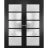 Sliding French Double Pocket Doors | Quadro 4002 Ginger Ash with Frosted Glass | Kit Trims Rail Hardware | Solid Wood Interior Bedroom Sturdy Doors Black Matte