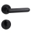 Door Euro Handle KYIV for Magnetic Lock, Gold, Passage Black Matte