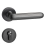 Door Euro Handle KYIV for Magnetic Lock, Gold, Passage Graphite