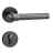 Door Euro Handle PARIS for Magnetic Lock, Black, Passage Graphite