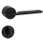 Door Euro Handle TORONTO for Magnetic Lock, Graphite and Brown Leather, Passage Black Matte