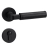 Door Euro Handle ZENITH for Magnetic Lock, Black and Wooden, Passage Black Matte