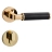 Door Euro Handle ZENITH for Magnetic Lock, Black and Wooden, Passage Gold