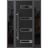 Front Exterior Prehung Steel Door / Ronex 0131 Black Enamel 96" / 2 Sidelight Exterior Windows Sidelites/ Stainless Inserts Entry Metal Modern Painted W12+36+12" x H96" Right hand Inswing Black