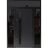 Front Exterior Prehung Steel Door / Dekton 0163 Venezia Noce 96”/ 2 Side and Top Exterior Window Sidelite / Entry Metal Modern Painted W12+36+12" x H96+16" Right hand Inswing Ardesia Nero