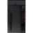 Front Exterior Prehung Steel Door / Dekton 0163 Venezia Noce 96”/ Side and Top Exterior Window Sidelite / Entry Metal Modern Painted W36+12" x H96+16" Right hand Inswing Ardesia Nero