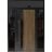 Front Exterior Prehung Steel Door / Dekton 0163 Venezia Noce 96”/ 2 Side and Top Exterior Window Sidelite / Entry Metal Modern Painted W12+36+12" x H96+16" Right hand Inswing Venezia Noce
