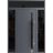 Front Exterior Prehung Steel Door / Ronex 1011 Grey 96" / 2 Sidelight and Transom Window Sidelite / Stainless Inserts Entry Metal Modern Painted W12+36+12" x H96+16" Left hand Inswing Gray