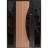 Front Exterior Prehung Steel Door / Ronex 1077 Teak 96" / 2 Sidelight Exterior Windows Sidelites/ Entry Metal Modern Painted W12+36+12" x H96" Left hand Inswing Teak
