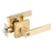 Modern Square Handle - White Entry (key lock) Gold