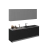 Kitchen Fusion Collection White Gloss Color Base Size 8.5Ft Wide Black & Gray