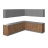 Kitchen Modern Collection Gray & White Gloss Color Base Size 10x8,5Ft Wide Natural Teak & Gray