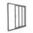 Patio Exterior Metal-Plastic Sliding Doors / Patio 8166 Grey Ash 72" x 80" Left active door / Tempered Clear Glass Bypass Door Gray Ash