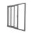 Patio Exterior Metal-Plastic Sliding Doors / Patio 8166 White Silk 64" x 80" Left active door / Tempered Clear Glass Bypass Door Gray Ash