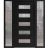 Front Exterior Prehung Aluminum Door / Iron 0255 Black / Entry Steel Metal Classic Painted 64 x 80 (16+36+16" x 80")-Left-hand Inswing Black