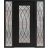 Front Exterior Prehung Aluminum Door / Iron 1600 Black / Entry Steel Metal Classic Painted 60 x 80 (12+36+12" x 80")-Right-hand Inswing Black