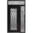 Front Exterior Prehung Aluminum Door / Iron 1600 Black / Entry Steel Metal Classic Painted 50 x 94 (36+14" x 80+14")-Right-hand Inswing Black