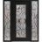 Front Exterior Prehung Aluminum Door / Iron 1633 Black / Entry Steel Metal Classic Painted 62 x 80 (14+36+14" x 80")-Left-hand Inswing Black